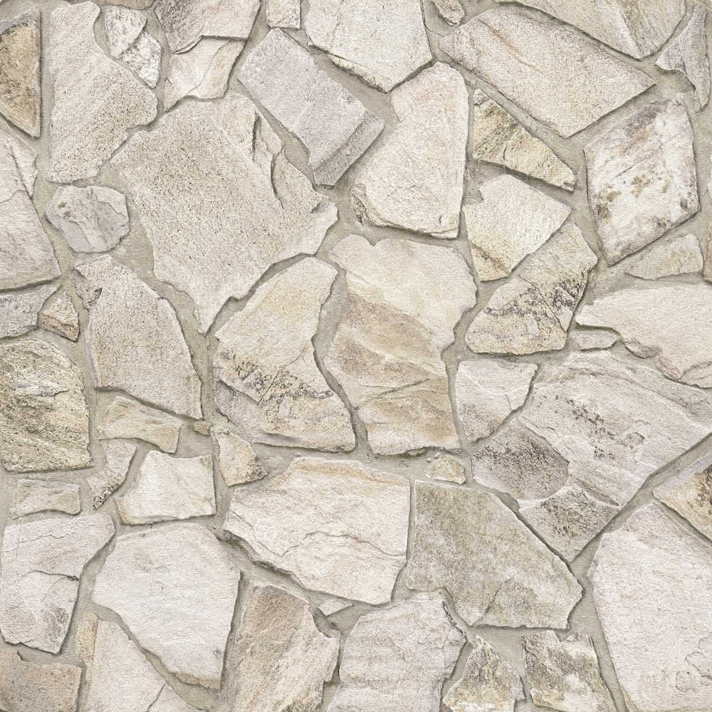Terra -  Crazy Pavers Wall industrial wallpaper AS Creation Roll Dark Beige  389312