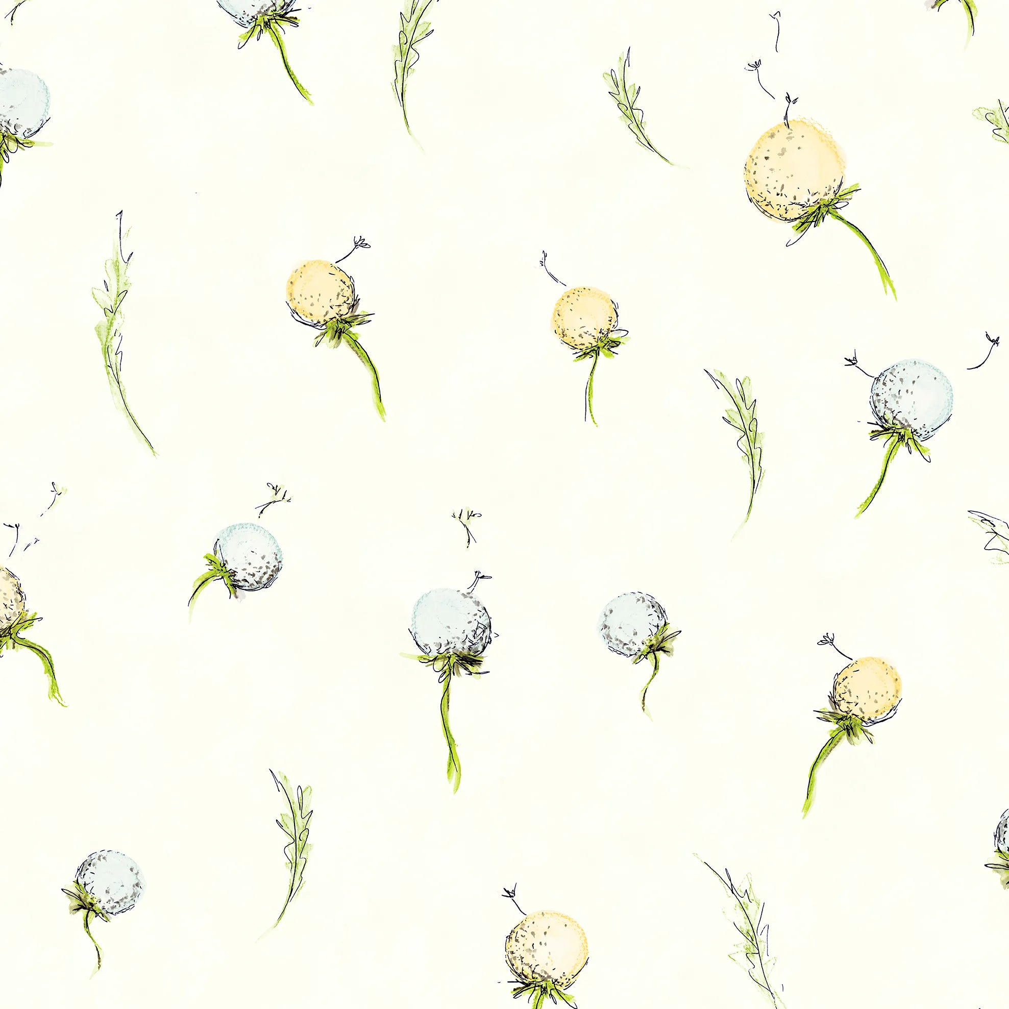 Happy Inner Child - Dandelion kids wallpaper Hohenberger Roll Light Yellow 27562