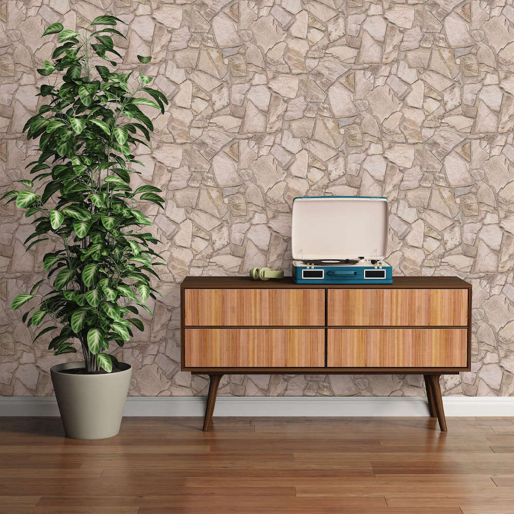 Terra -  Crazy Pavers Wall industrial wallpaper AS Creation    