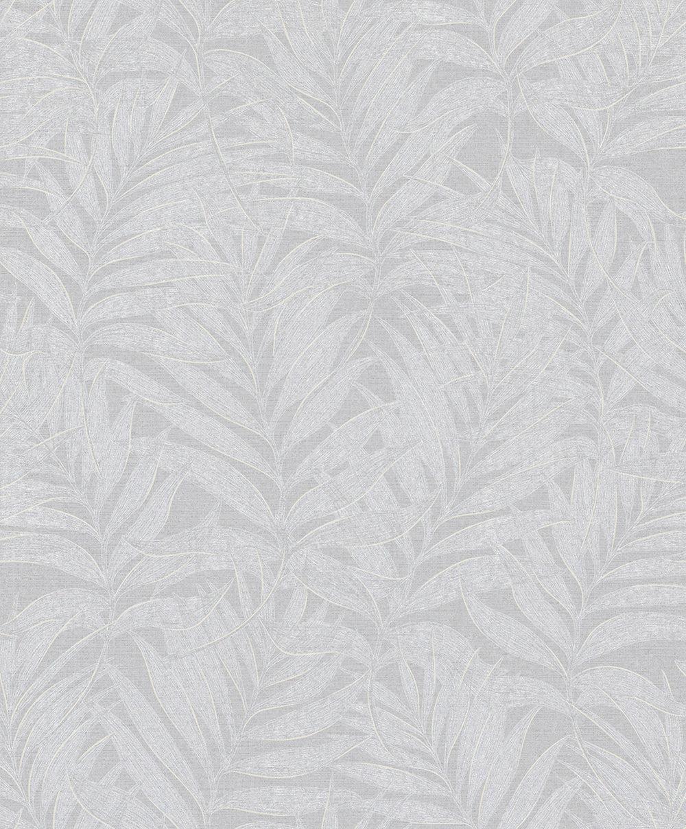 Habitat - Leaves botanical wallpaper Marburg Roll Grey-White  34005