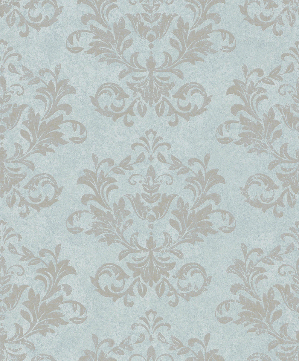 Habitat - Baroque Motif damask wallpaper Marburg Roll Green-Grey  34009