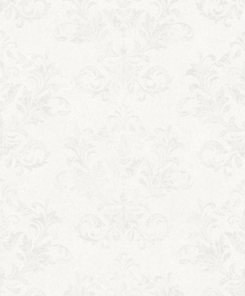 Habitat - Baroque Motif damask wallpaper Marburg Roll White  34010