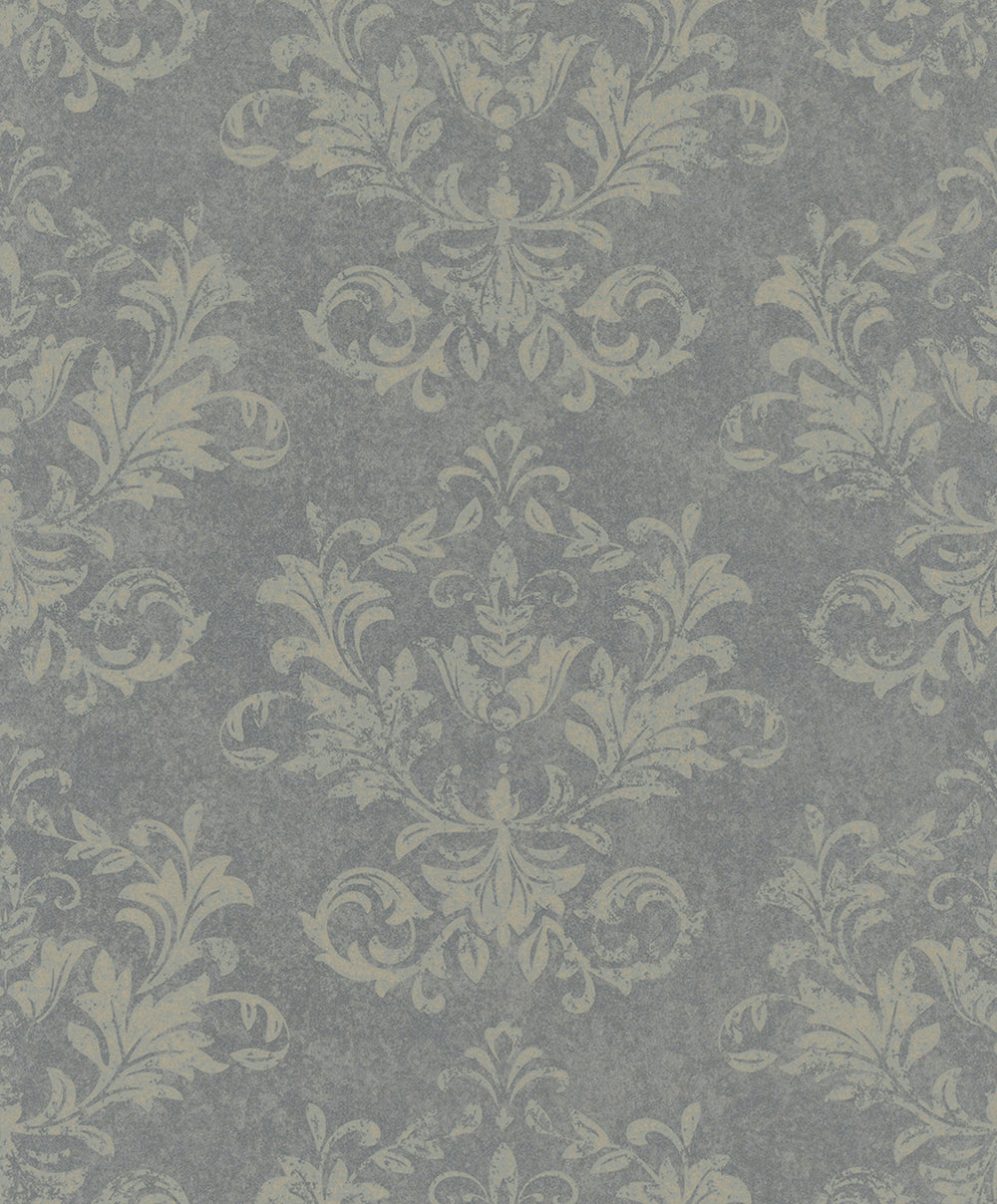 Habitat - Baroque Motif damask wallpaper Marburg Roll Grey-Gold  34015