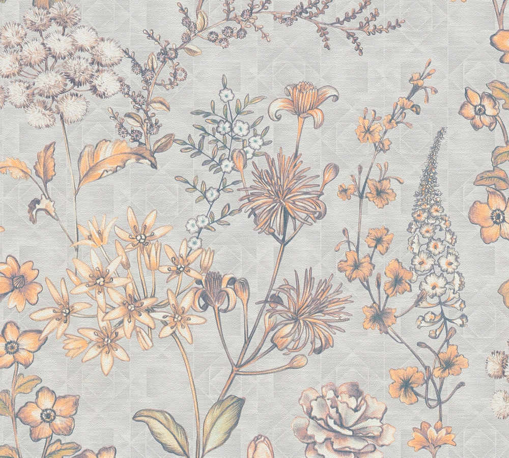 Metropolitan Stories 3 - Stockholm Floral botanical wallpaper AS Creation Roll Grey  391171