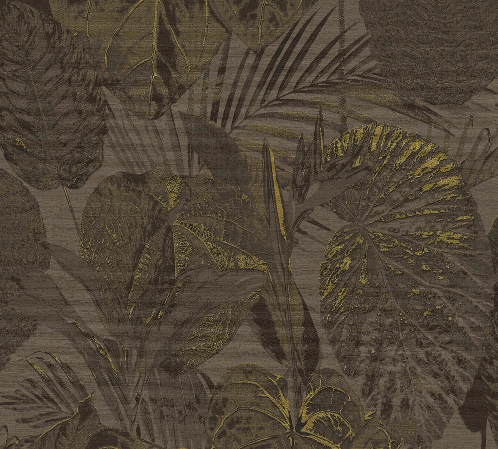 Famous Garden - Leaf Joy botanical wallpaper AS Creation Roll Dark Brown  393552