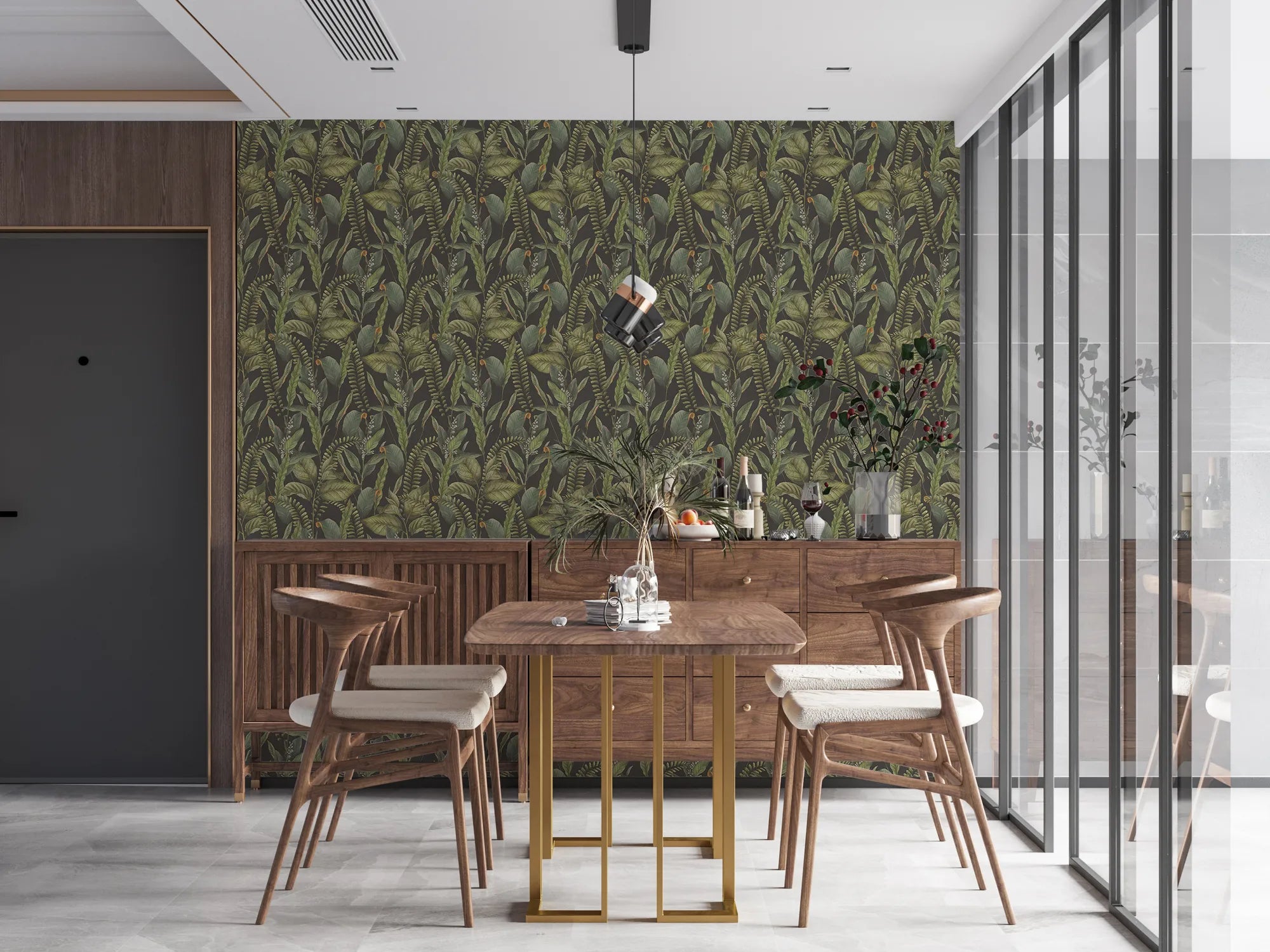 Drawn Into Nature - Foliage botanical wallpaper AS Creation