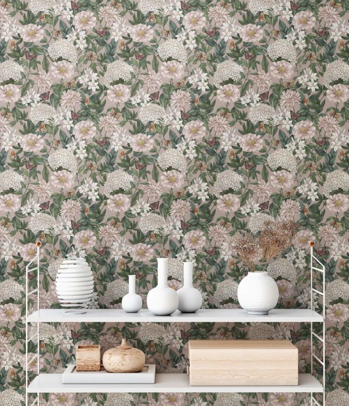 Drawn Into Nature - Flower Poetry botanical wallpaper AS Creation