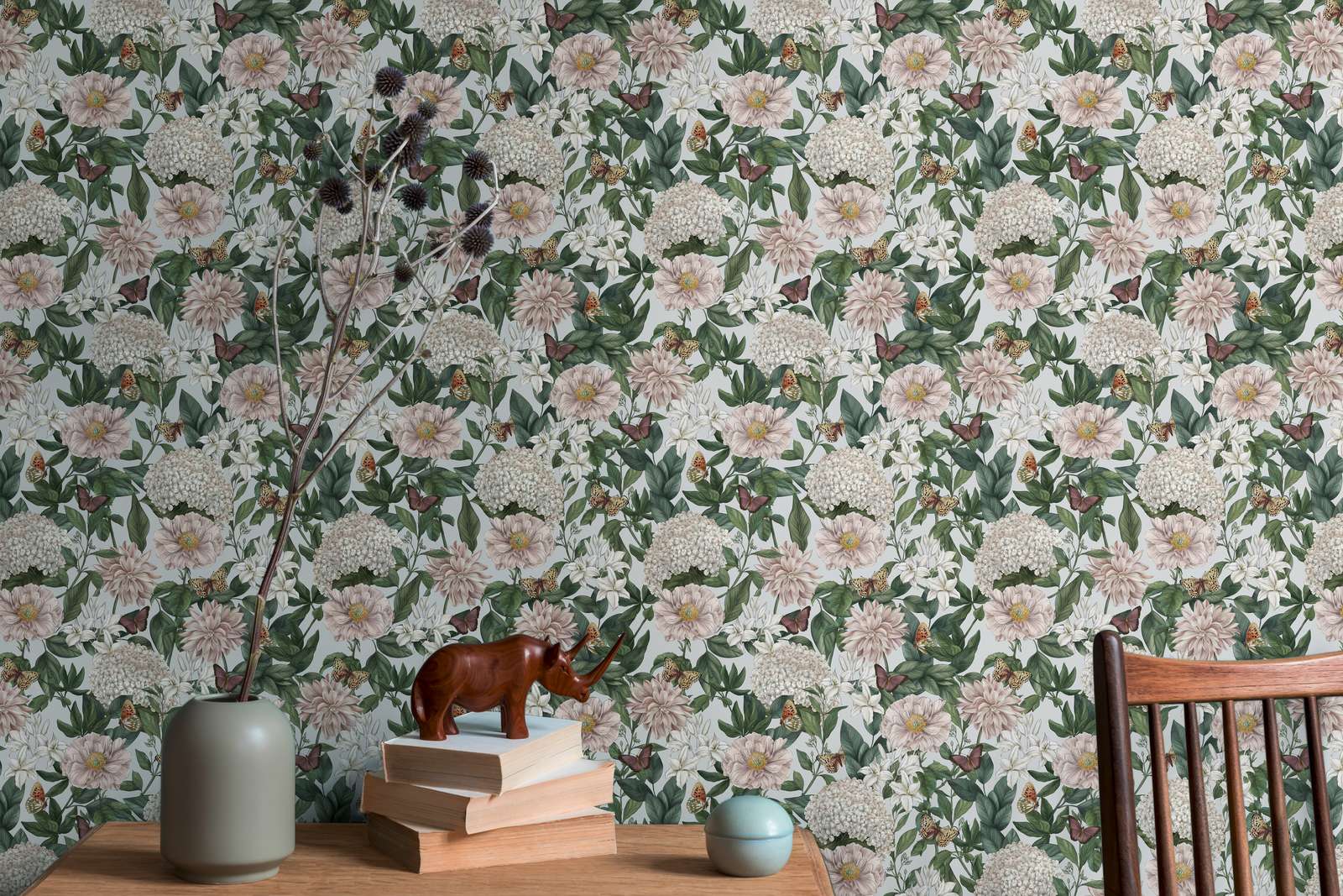 Drawn Into Nature - Flower Poetry botanical wallpaper AS Creation