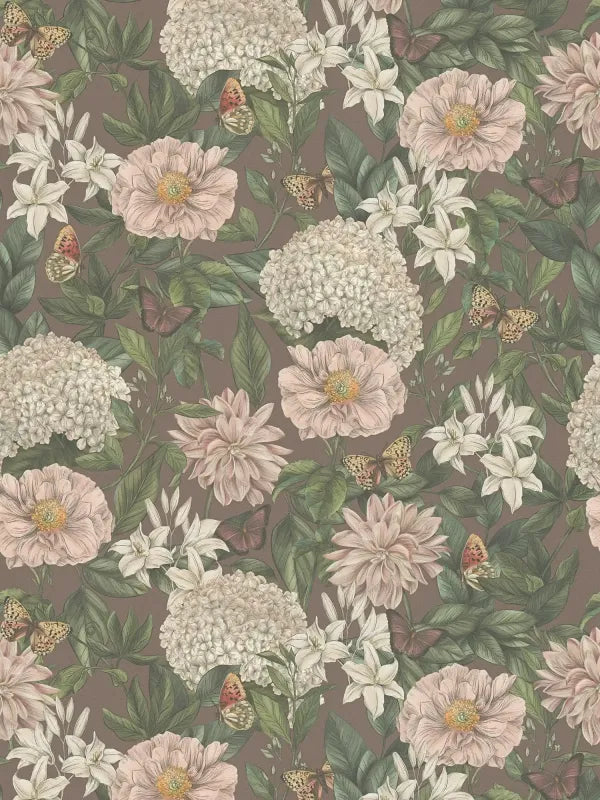 Drawn Into Nature - Flower Poetry botanical wallpaper AS Creation Roll Light Brown 394263
