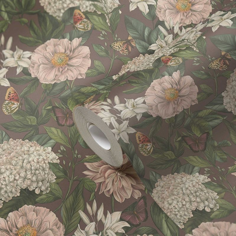Drawn Into Nature - Flower Poetry botanical wallpaper AS Creation