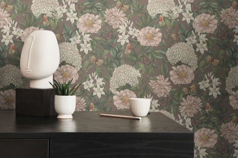 Drawn Into Nature - Flower Poetry botanical wallpaper AS Creation