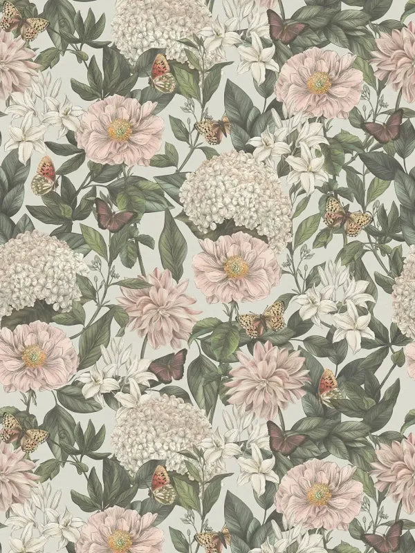 Drawn Into Nature - Flower Poetry botanical wallpaper AS Creation Roll Light Blue 394264