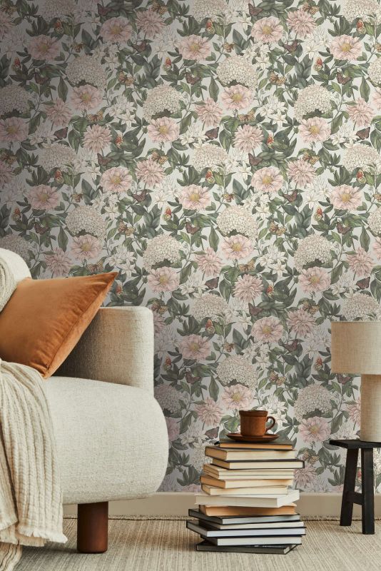 Drawn Into Nature - Flower Poetry botanical wallpaper AS Creation