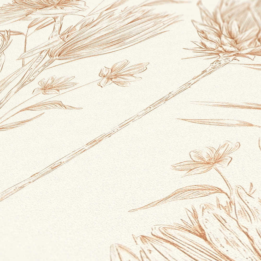 Drawn Into Nature - Protea botanical wallpaper AS Creation    