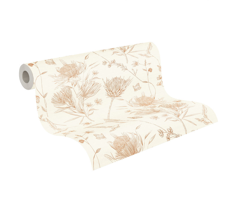 Drawn Into Nature - Protea botanical wallpaper AS Creation    