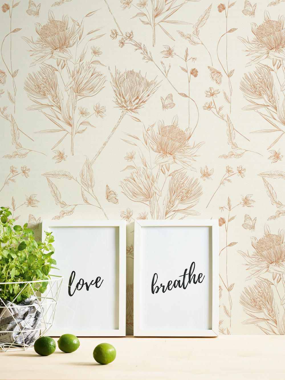 Drawn Into Nature - Protea botanical wallpaper AS Creation    