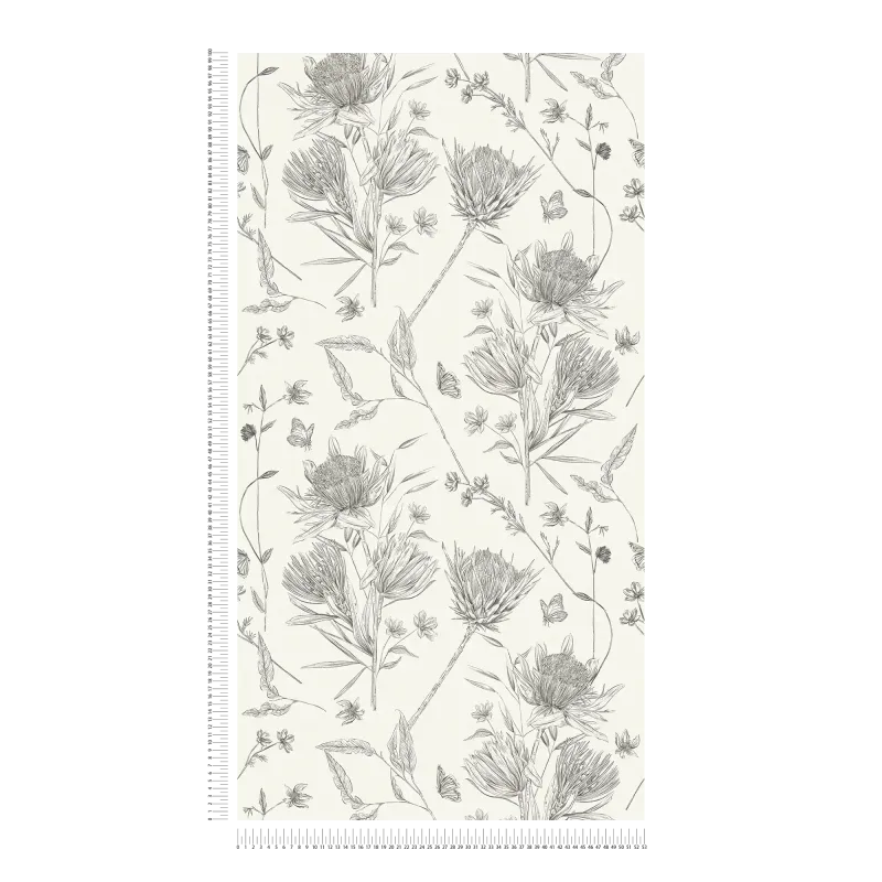Drawn Into Nature - Protea botanical wallpaper AS Creation