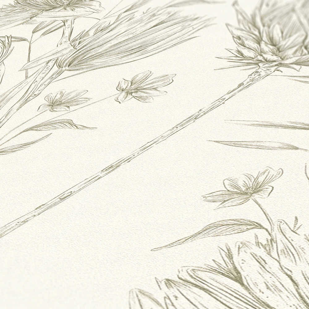 Drawn Into Nature - Protea botanical wallpaper AS Creation    