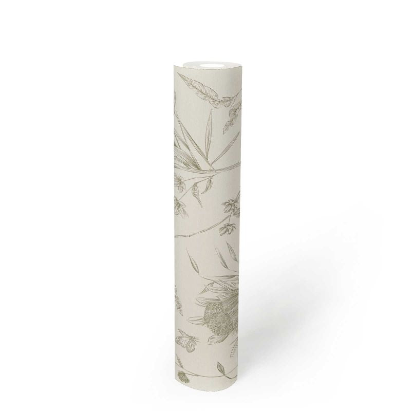 Drawn Into Nature - Protea botanical wallpaper AS Creation