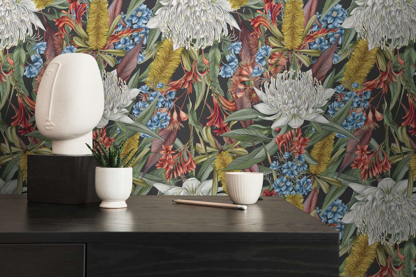Drawn Into Nature - Flower Power botanical wallpaper AS Creation