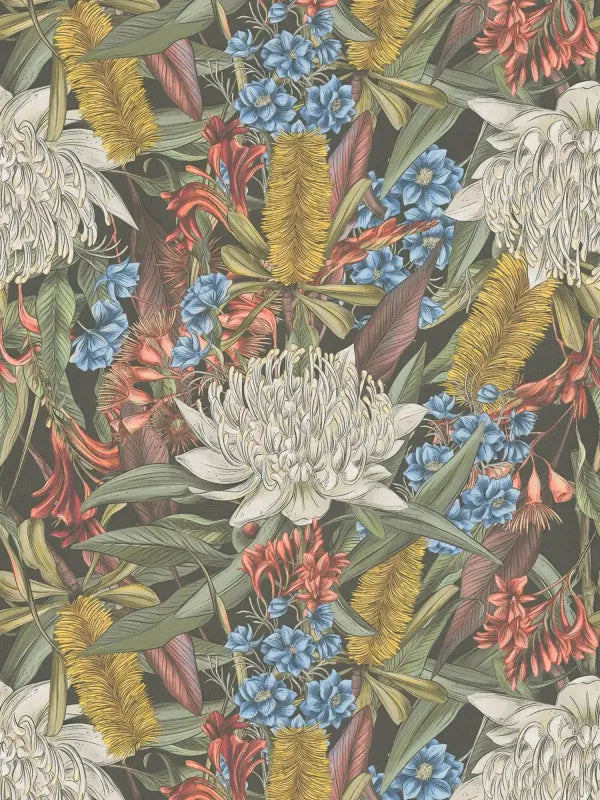 Drawn Into Nature - Flower Power botanical wallpaper AS Creation