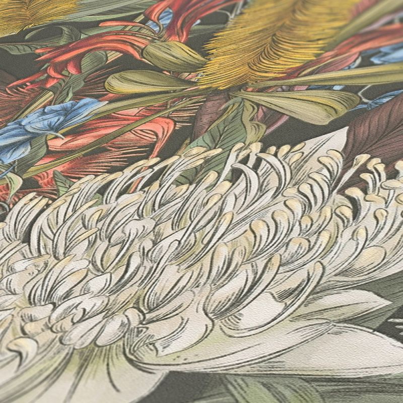 Drawn Into Nature - Flower Power botanical wallpaper AS Creation