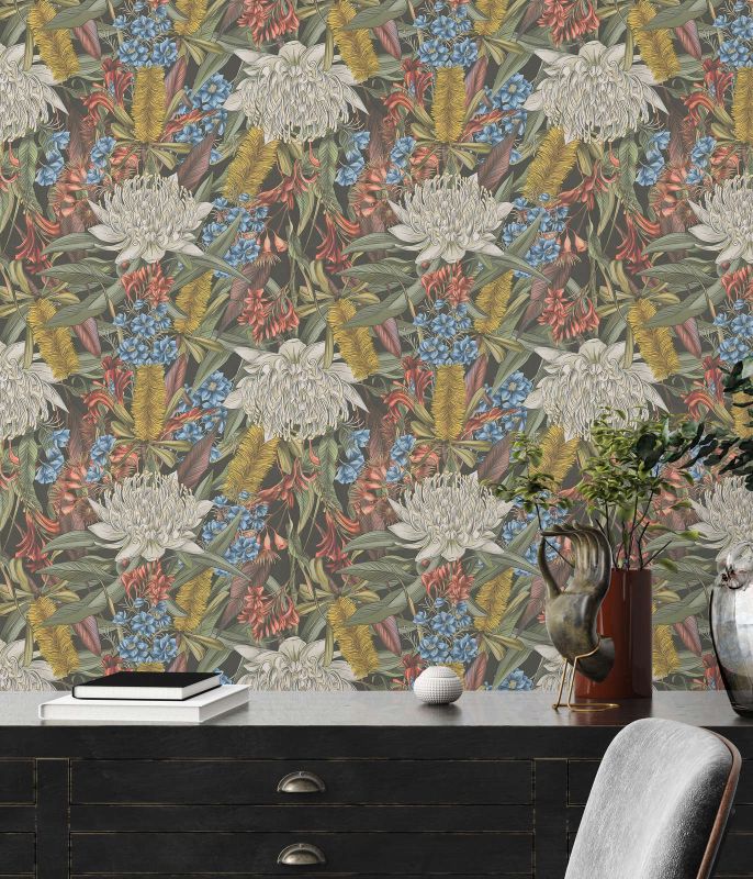 Drawn Into Nature - Flower Power botanical wallpaper AS Creation