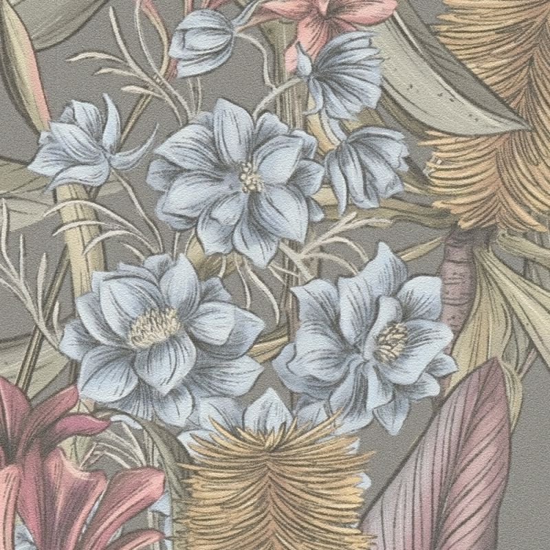 Drawn Into Nature - Flower Power botanical wallpaper AS Creation