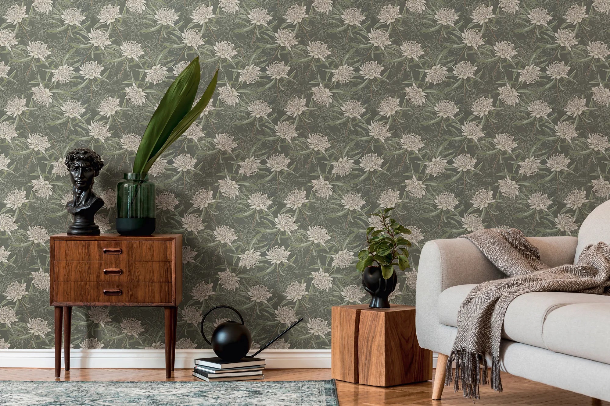 Drawn Into Nature - Full Bloom botanical wallpaper AS Creation