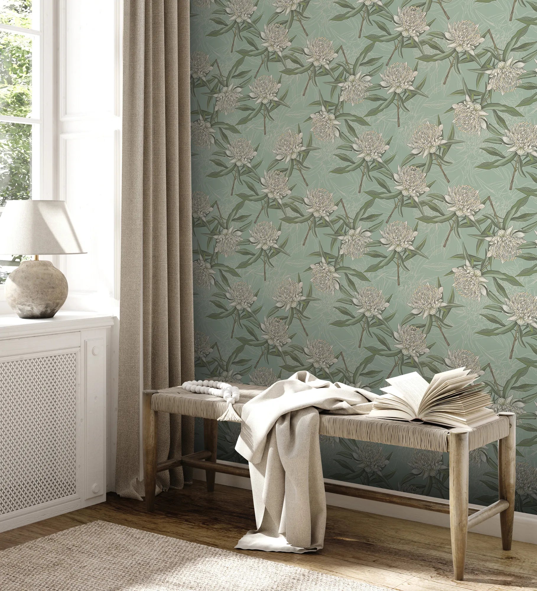 Drawn Into Nature - Full Bloom botanical wallpaper AS Creation