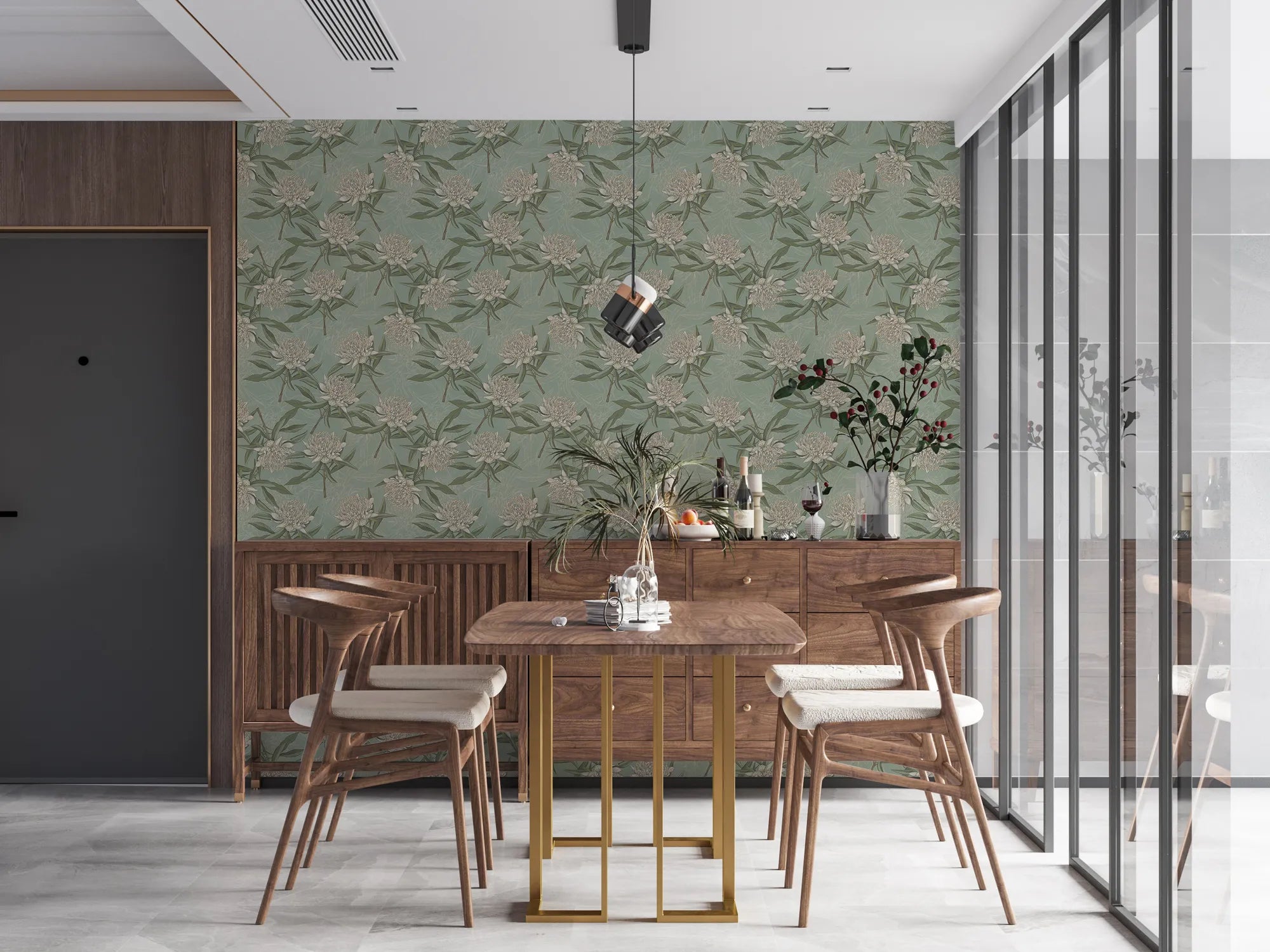Drawn Into Nature - Full Bloom botanical wallpaper AS Creation
