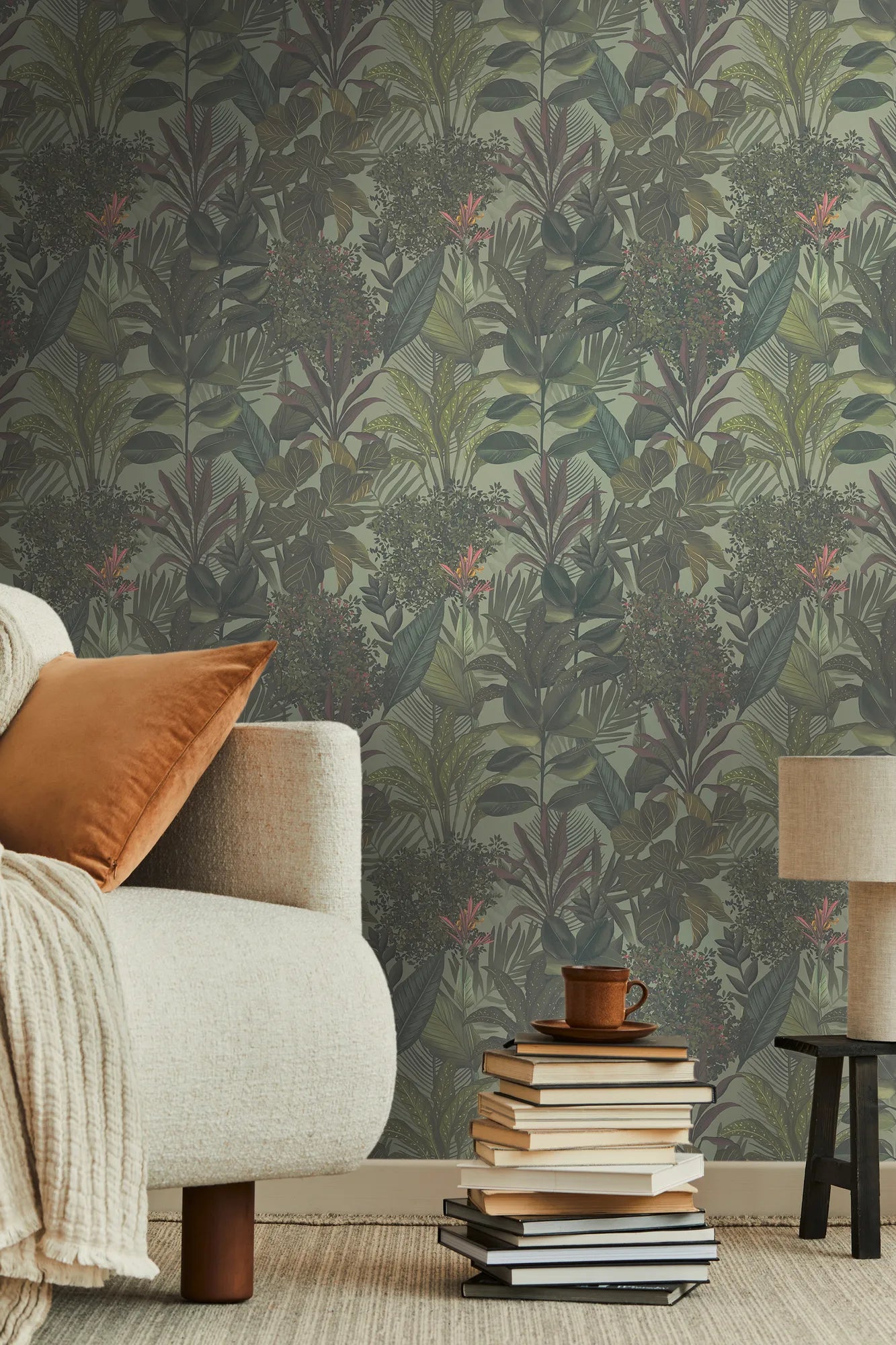 Drawn Into Nature - Mystery Jungle botanical wallpaper AS Creation