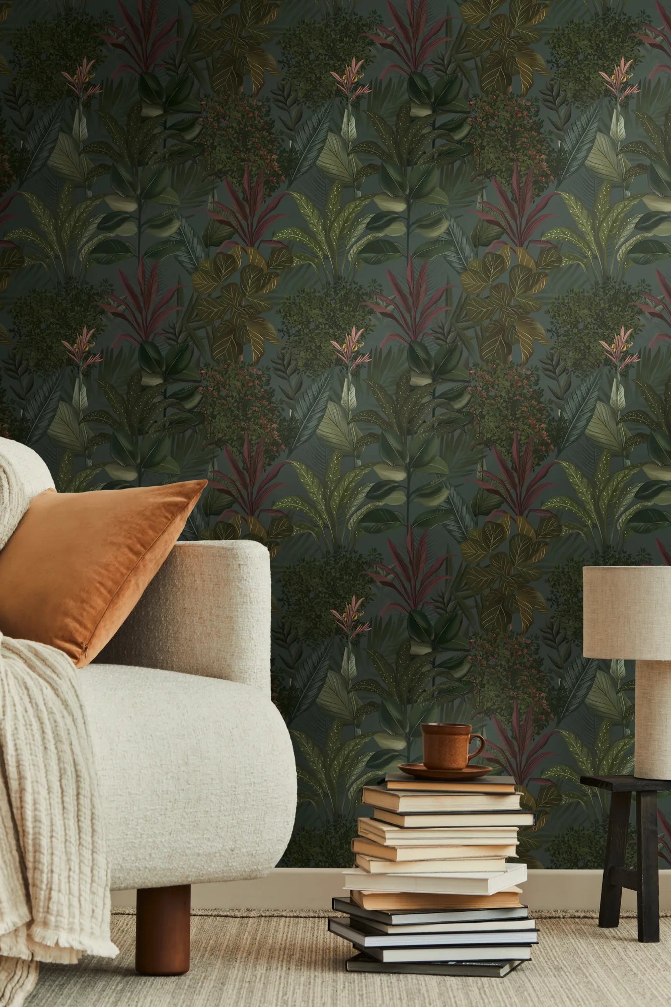Drawn Into Nature - Mystery Jungle botanical wallpaper AS Creation