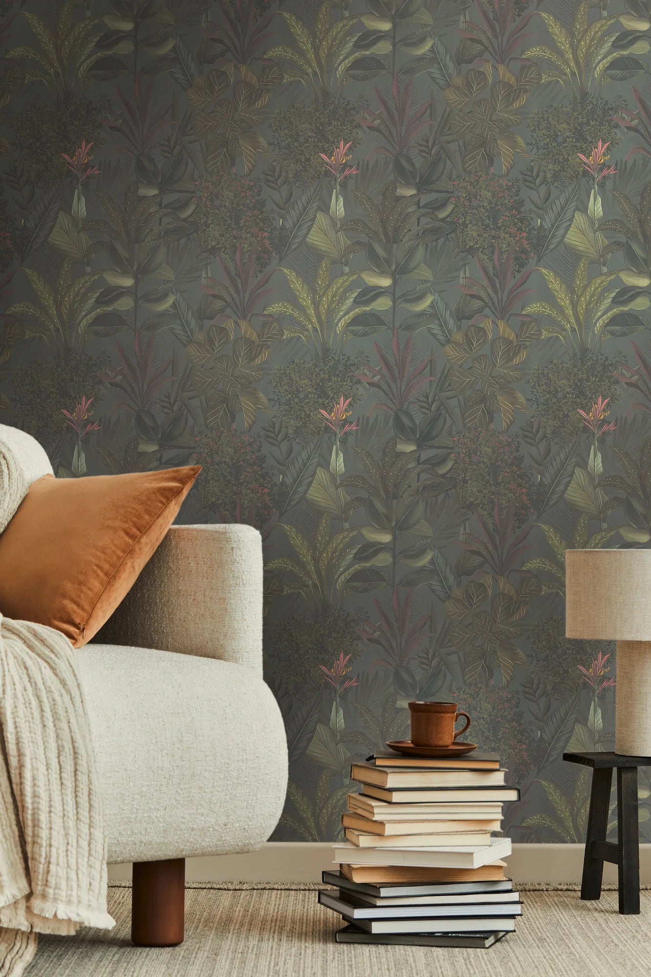 Drawn Into Nature - Mystery Jungle botanical wallpaper AS Creation
