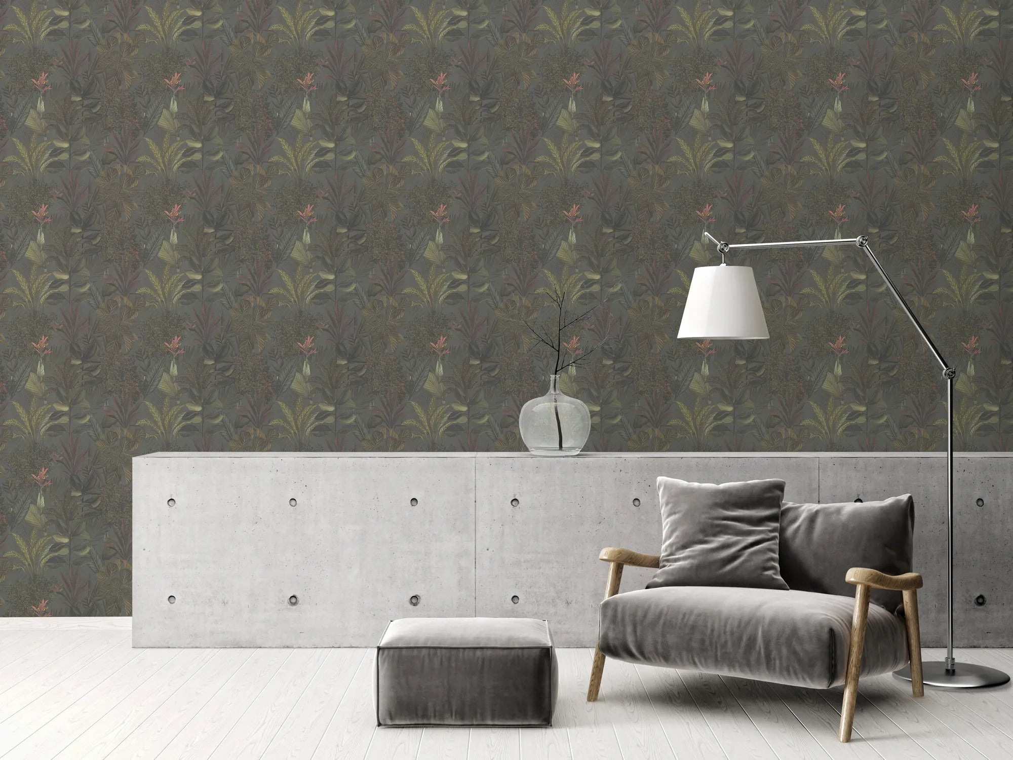 Drawn Into Nature - Mystery Jungle botanical wallpaper AS Creation