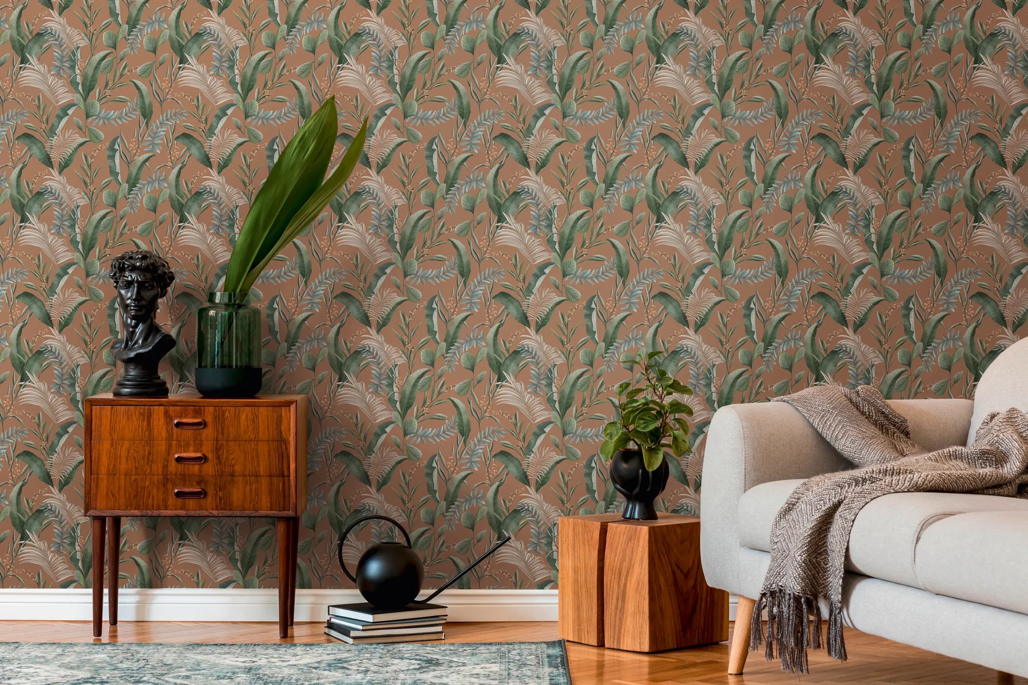 Drawn Into Nature - Jungle botanical wallpaper AS Creation