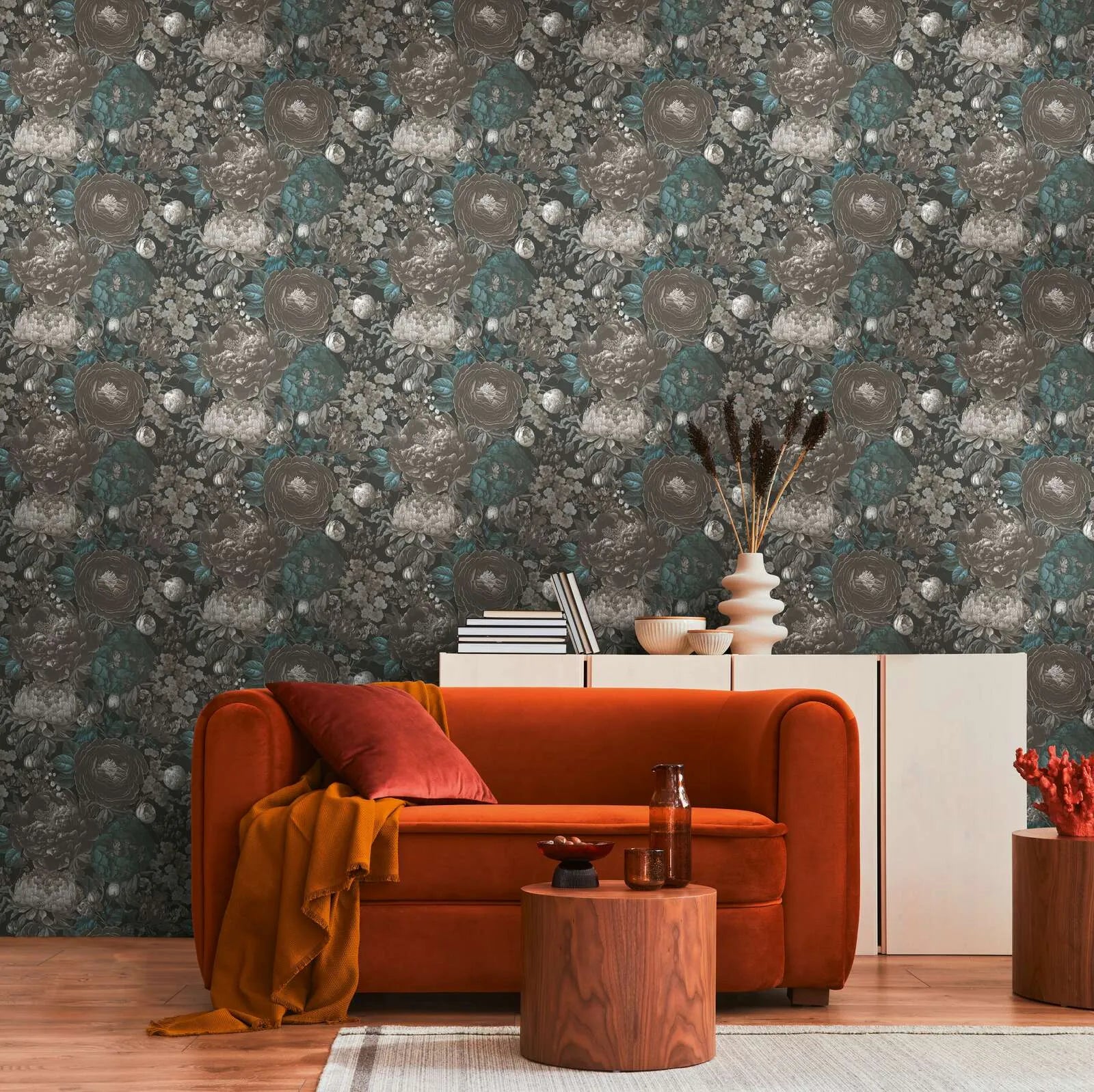 Michalsky 6 - Midnight Petal botanical wallpaper AS Creation