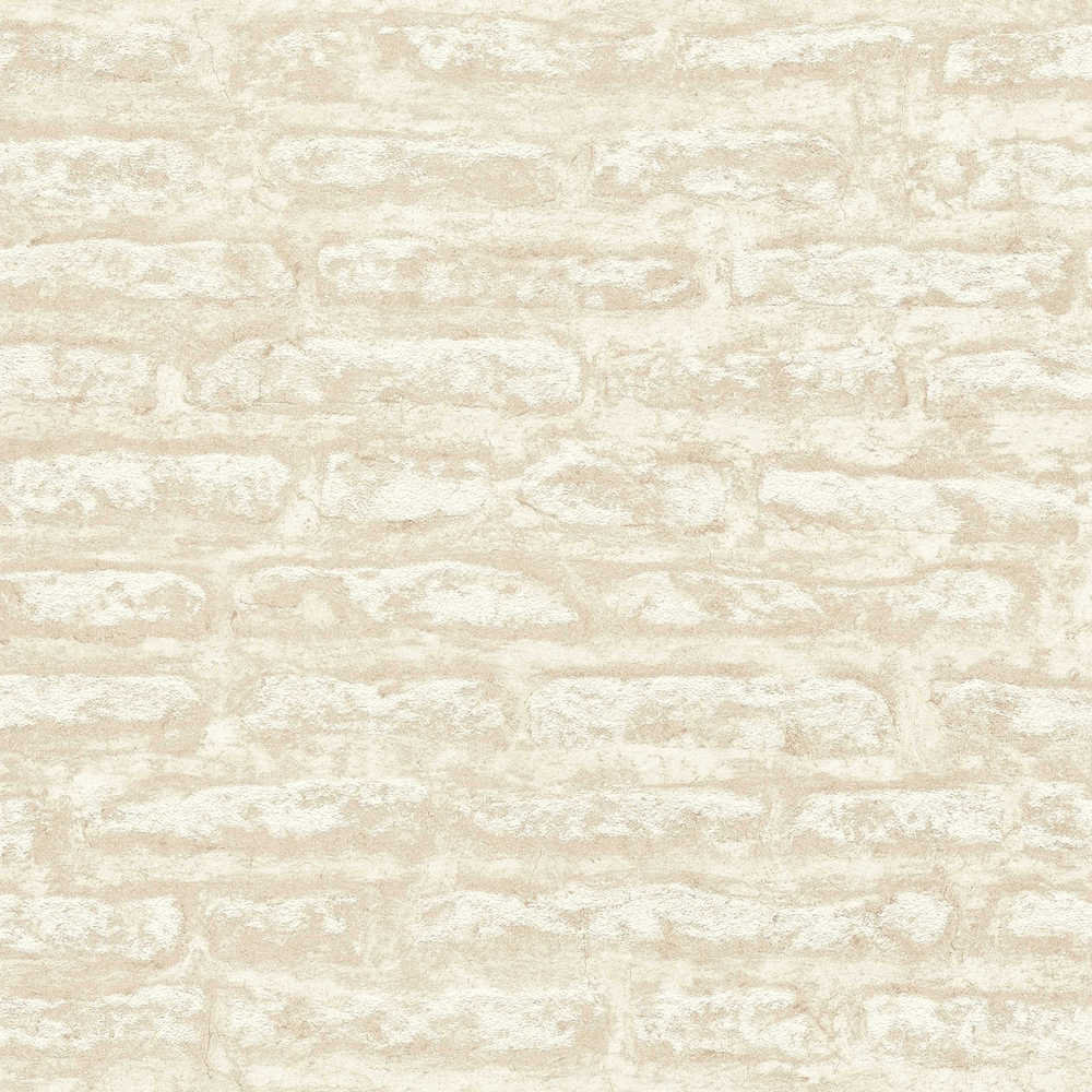 Attractive 2 - Distressed Brick industrial wallpaper AS Creation Roll Light Beige  390272
