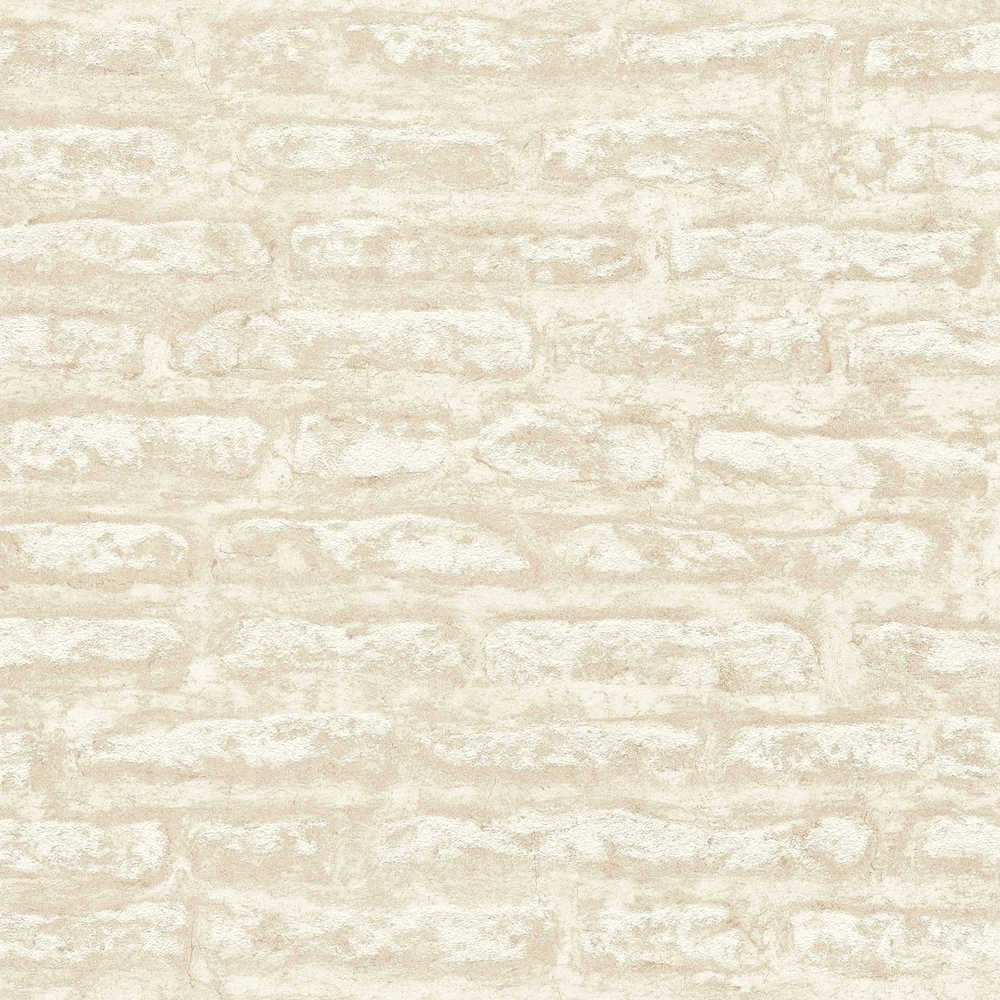 Attractive 2 - Distressed Brick industrial wallpaper AS Creation Roll Light Beige  390272