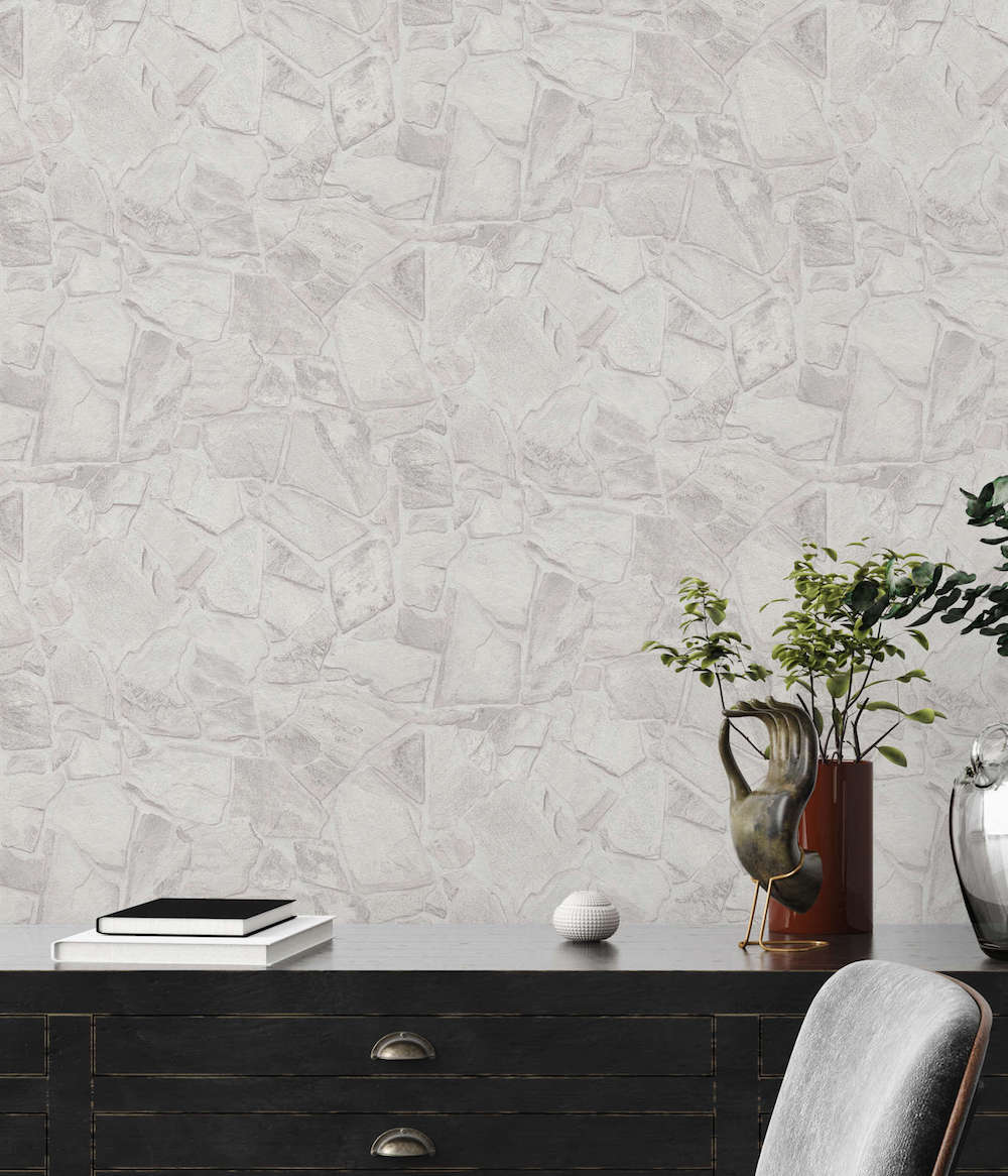 Terra -  Crazy Pavers Wall industrial wallpaper AS Creation    