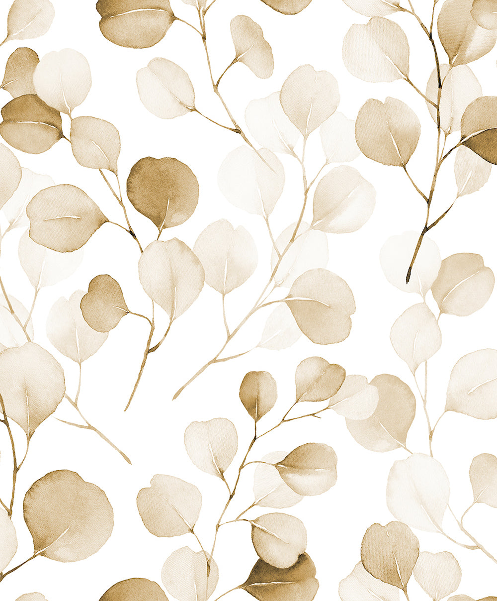 Spirit of Jungle - Eucalyptus Leaves Wallpaper botanical wallpaper Marburg Roll Gold 47422