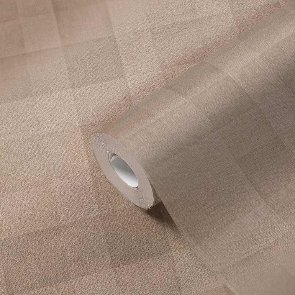 Natural Living - Cosy Check geometric wallpaper AS Creation    