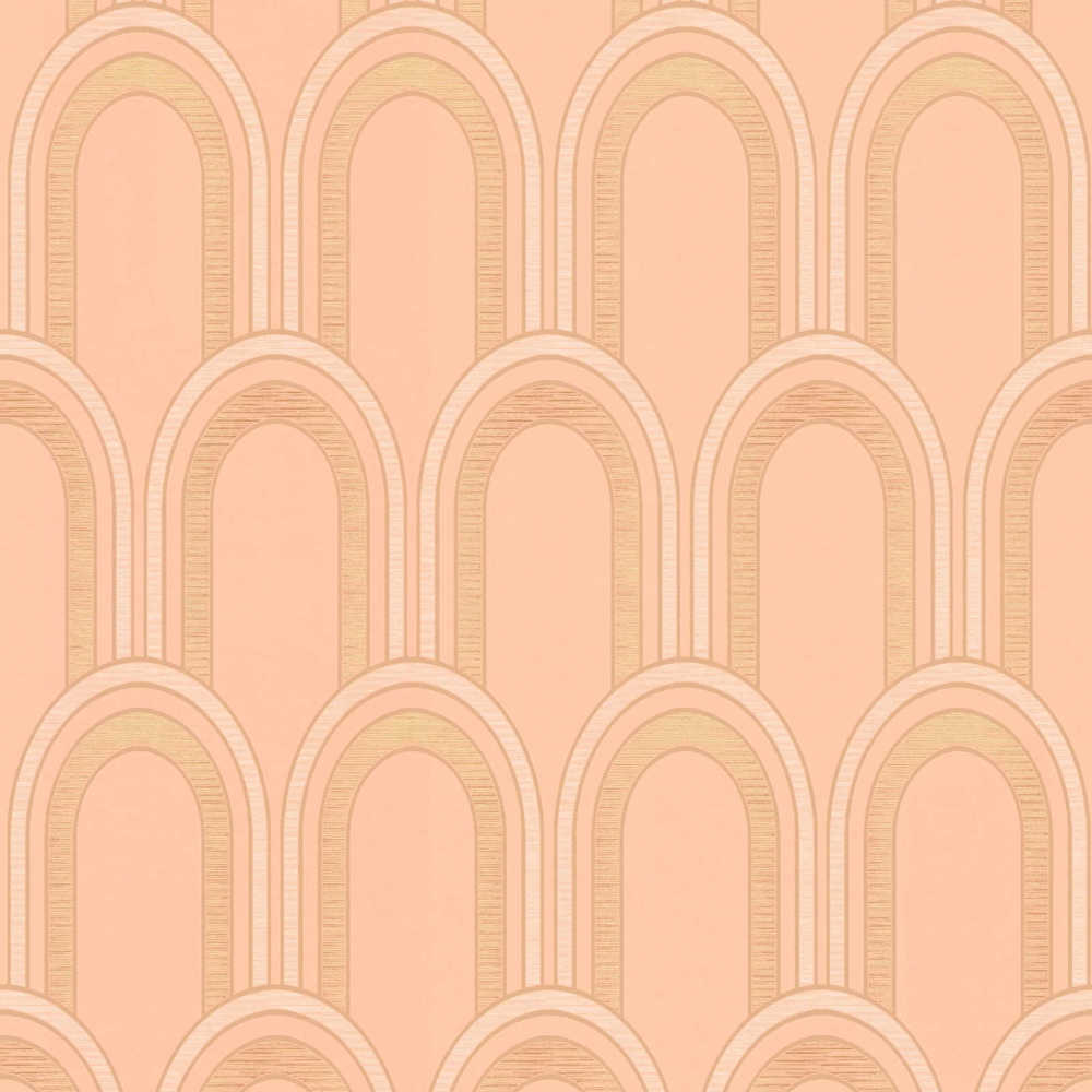Arcade - Arc art deco wallpaper AS Creation Roll Orange  391761