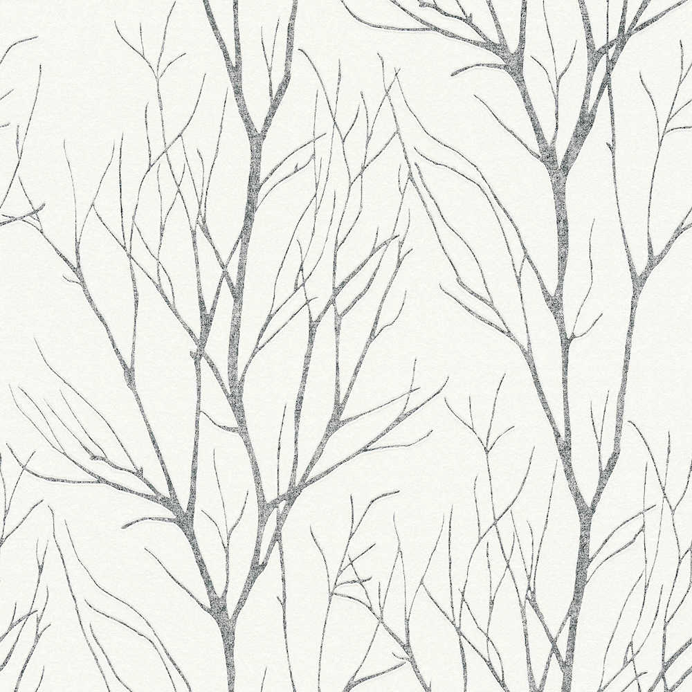 Attractive 2 - Tree Motif botanical wallpaper AS Creation Roll Silver 372604