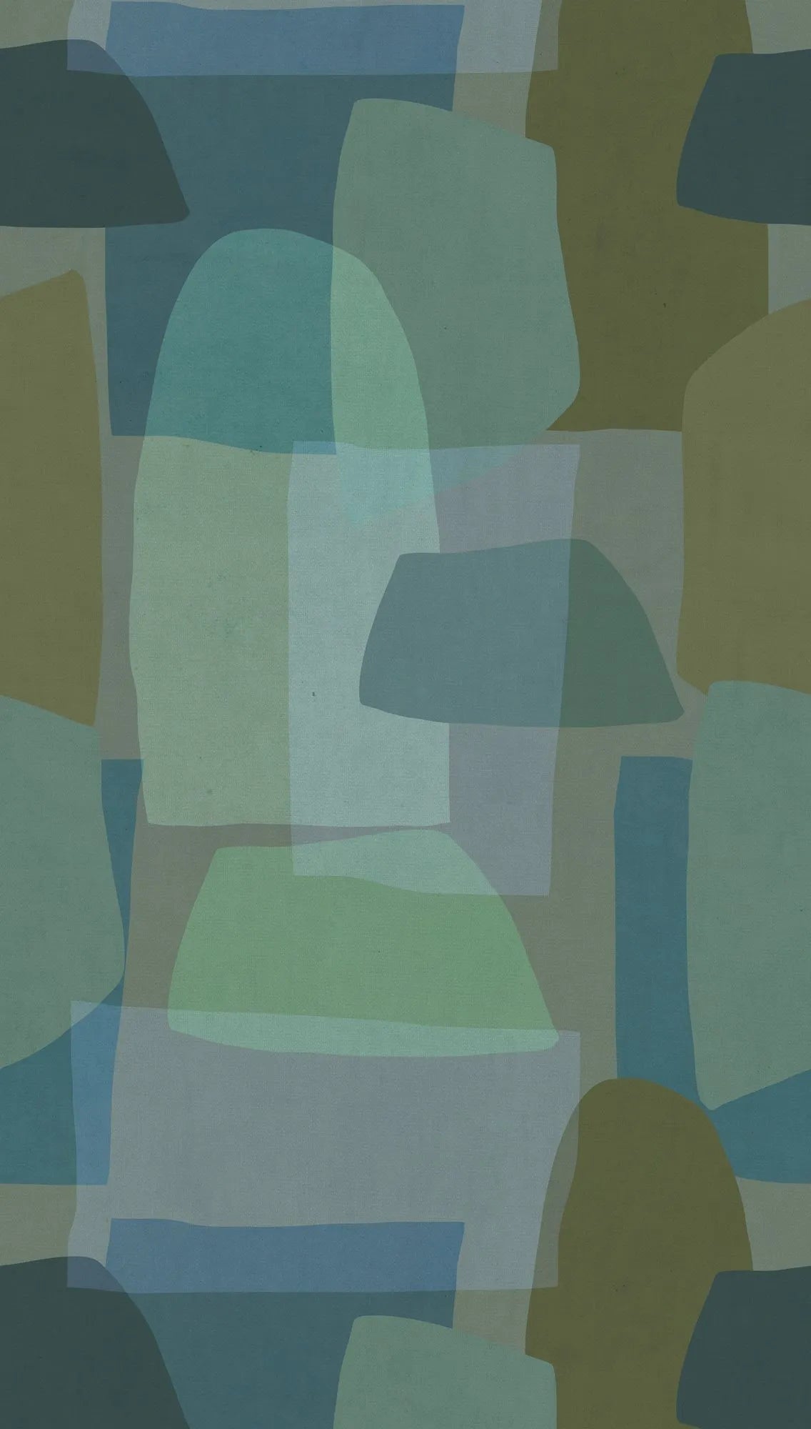 Anna D'Andrea - Tonal Form geometric wallpaper AS Creation Green 782063