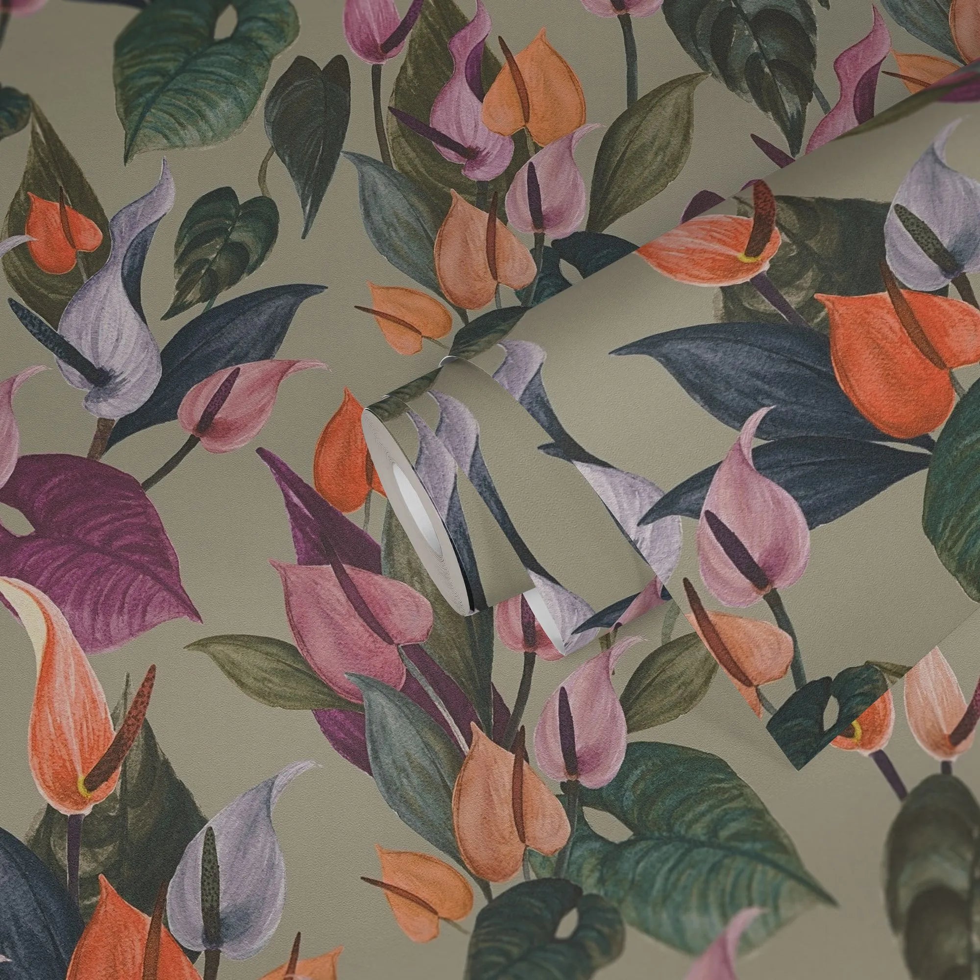 Anna D'Andrea - Botanical Cadence botanical wallpaper AS Creation Roll Grey 782102