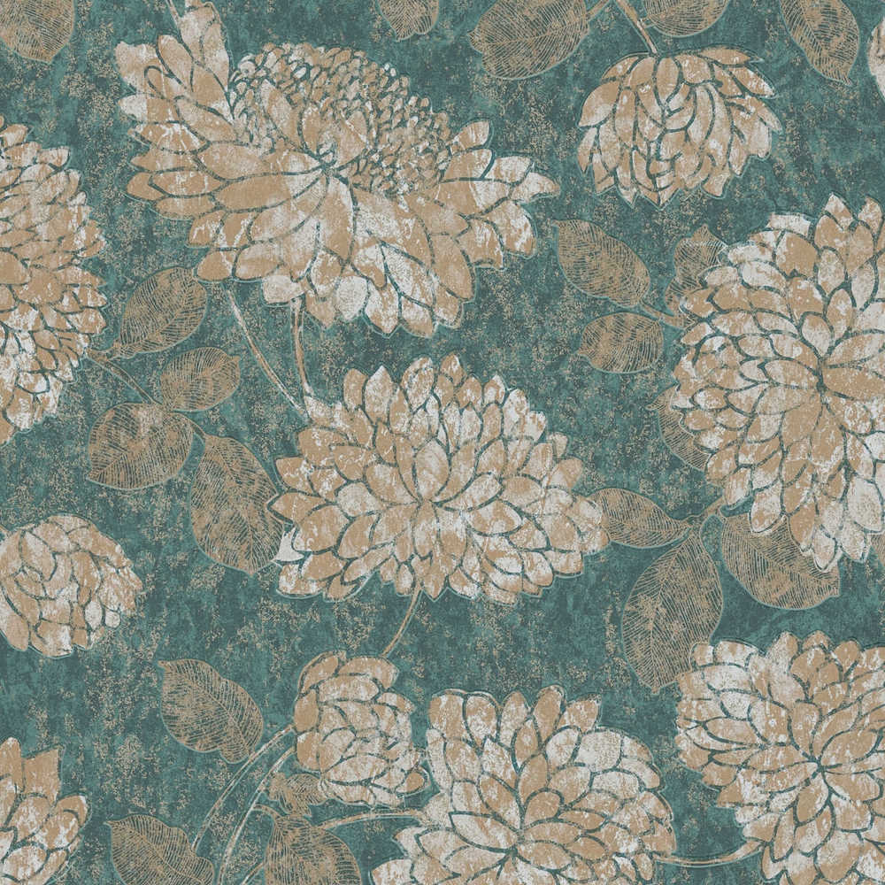 Attractive 2 - Lotus Flowers botanical wallpaper AS Creation Roll Green  390254