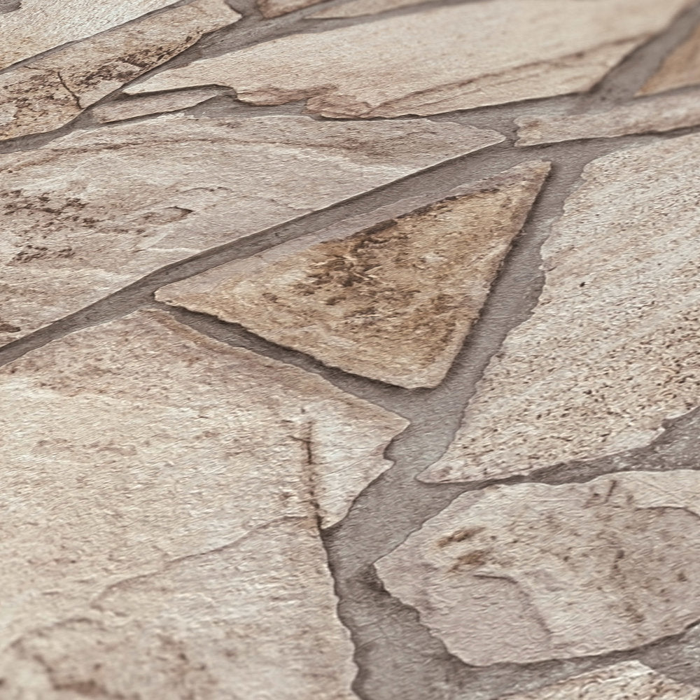 Terra -  Crazy Pavers Wall industrial wallpaper AS Creation    