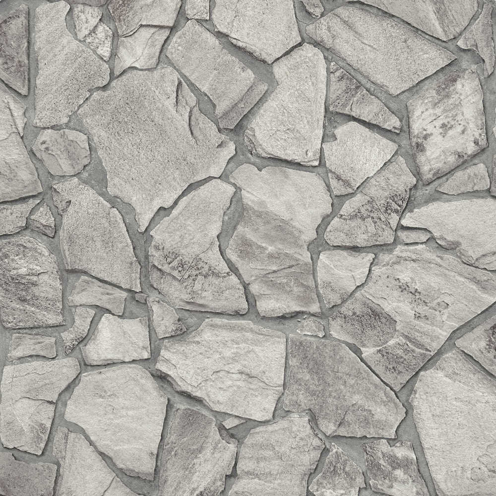 Terra -  Crazy Pavers Wall industrial wallpaper AS Creation Roll Grey  389336