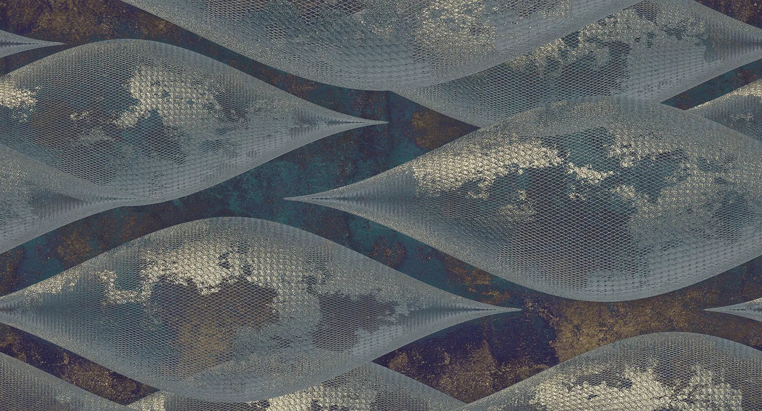 Dusk - Golden Horizon digital print Muance Blue MU14063
